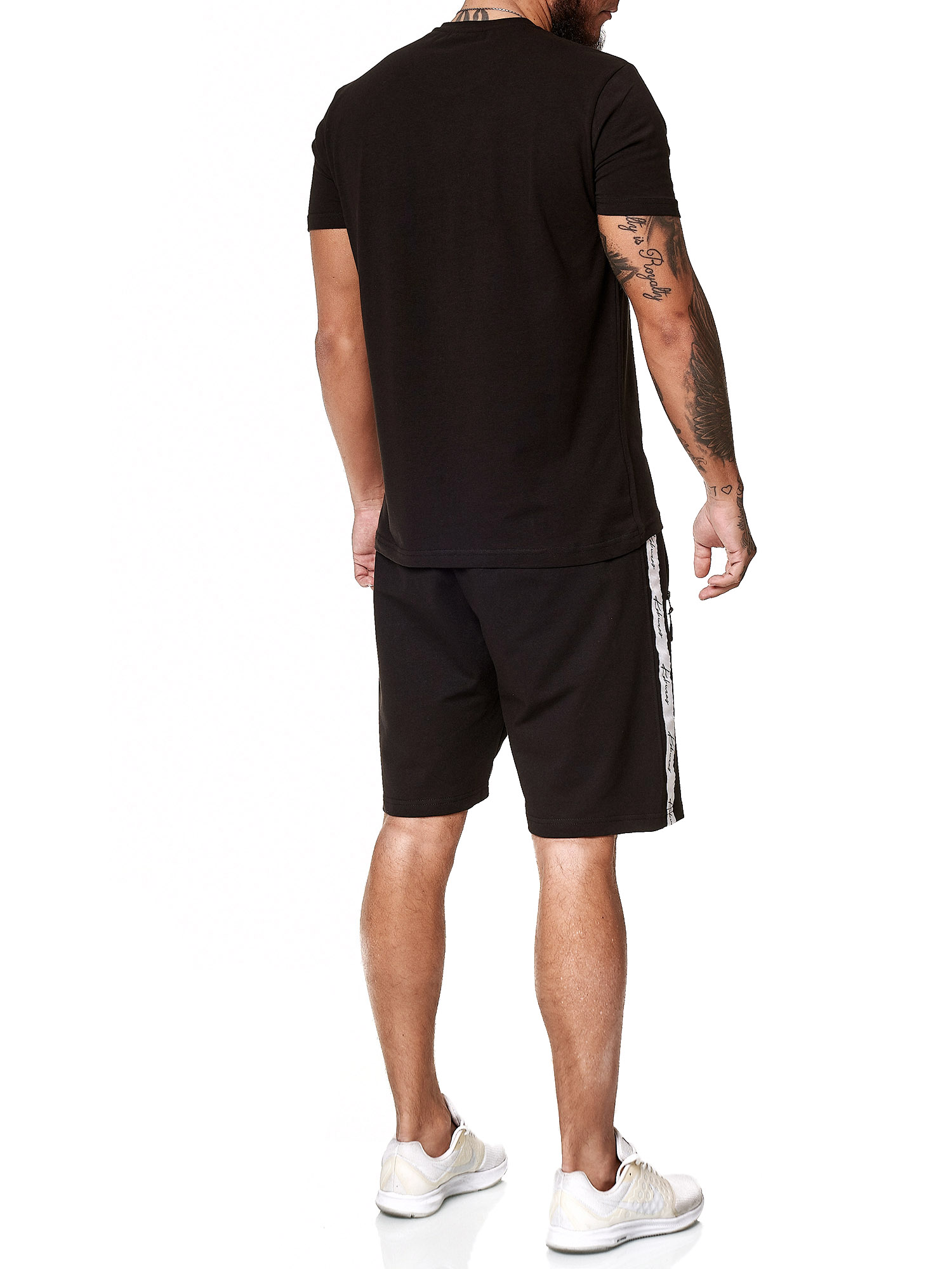 Jogginganzug Herren Kurzarm Rundhals T-Shirt Shorts Bermudas TShirt kurze Hose 